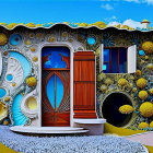 Vibrant Cottage Surrounded by Colorful Gardens