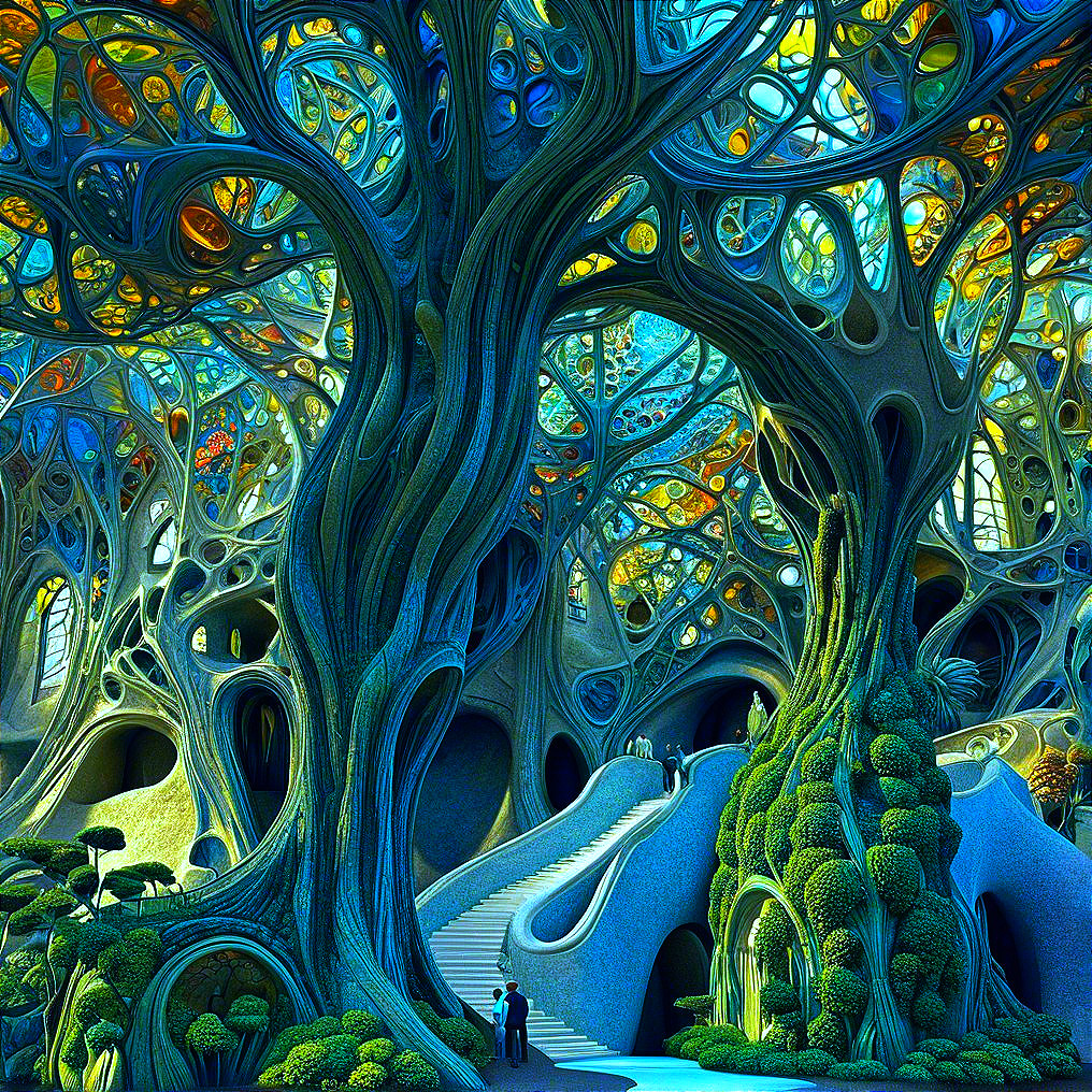 Fantastical Organic Structure Resembling a Massive Tree