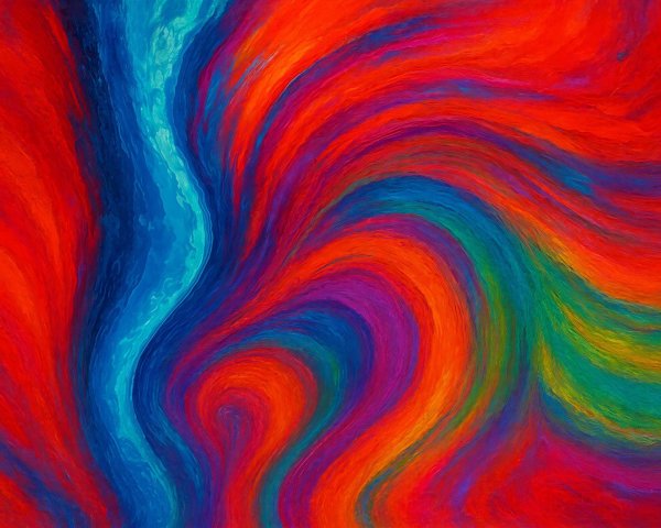 Colorful Abstract Painting with Thick Brushstrokes