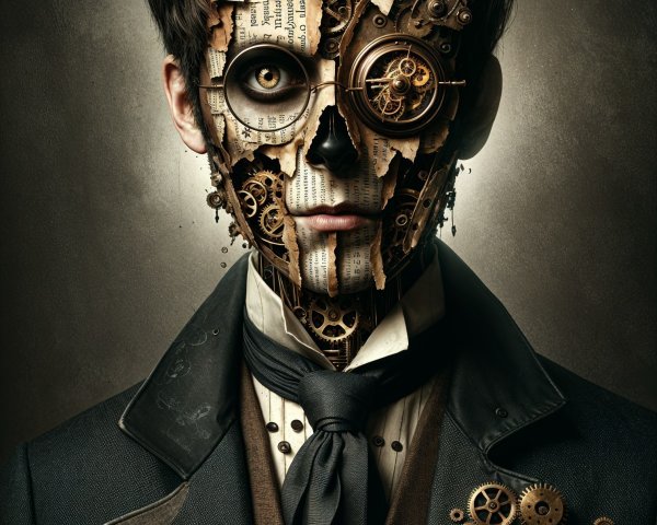 Steampunk Fantasy Character with Clockwork Mask