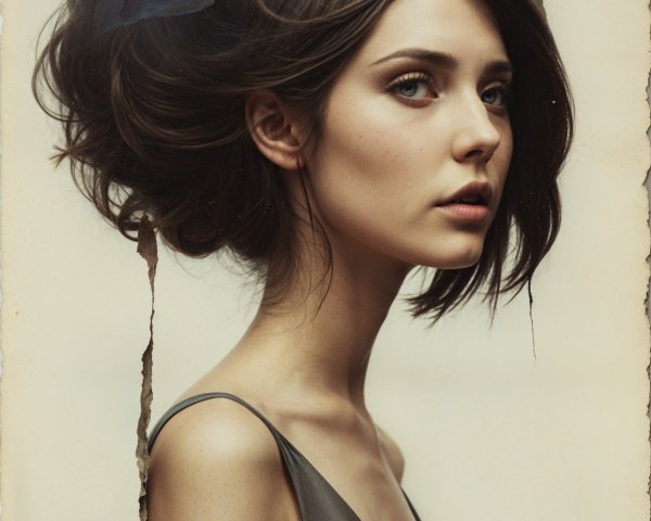 Portrait of a Young Woman with Surreal Elements