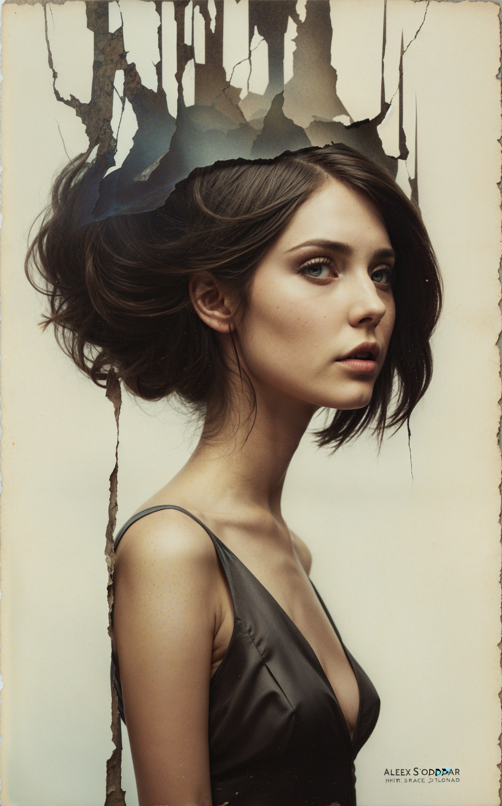 Portrait of a Young Woman with Surreal Elements