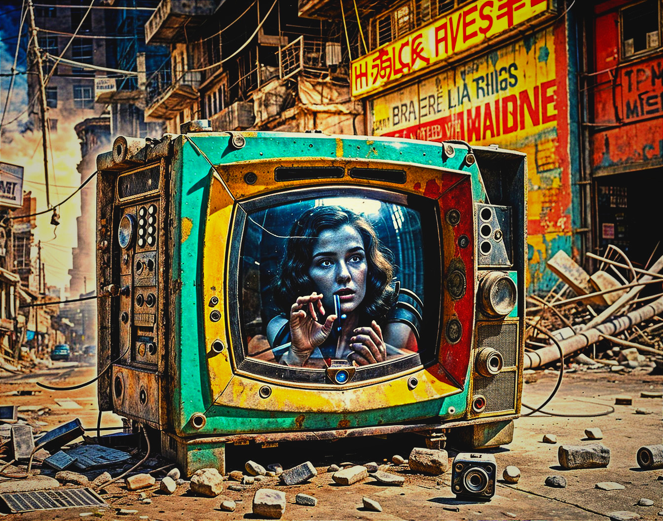 Vintage Television in Post-Apocalyptic Ruins