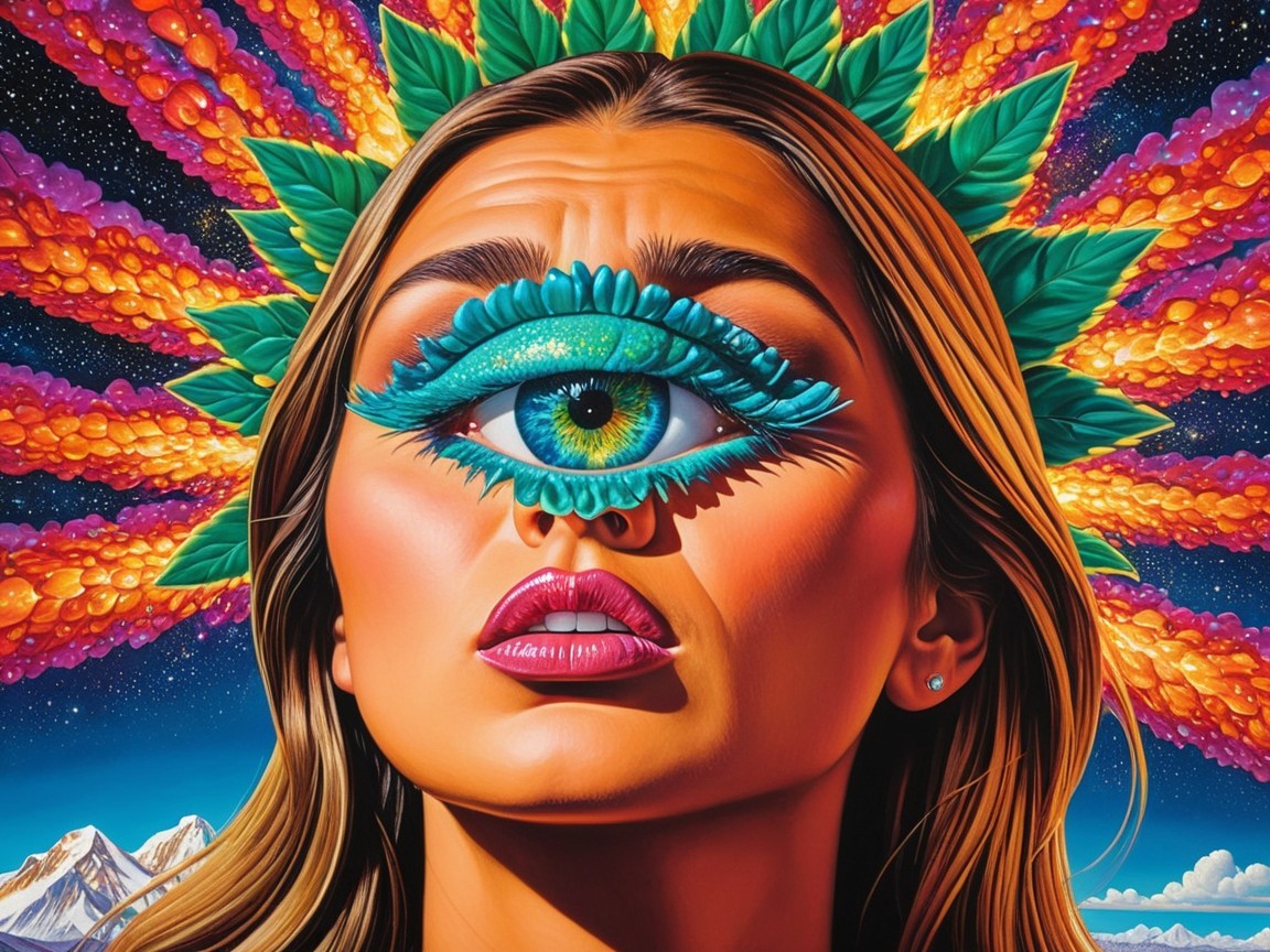 Surreal Portrait of a Woman with Vibrant Colors