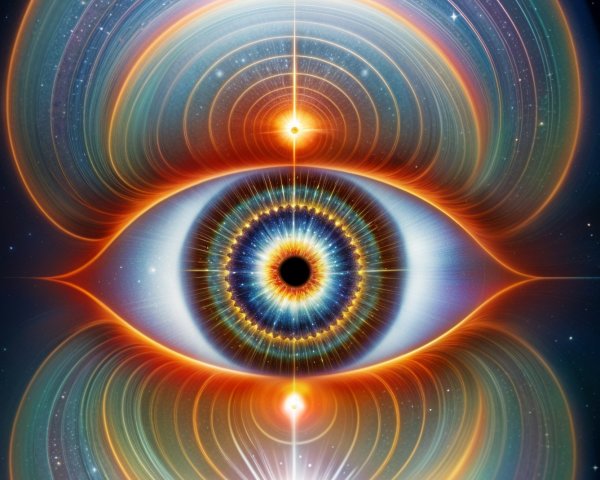 Intricate Eye Surrounded by Vibrant Cosmic Patterns