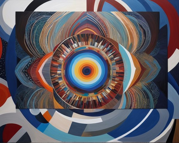 Abstract Painting with Vibrant Circular Patterns
