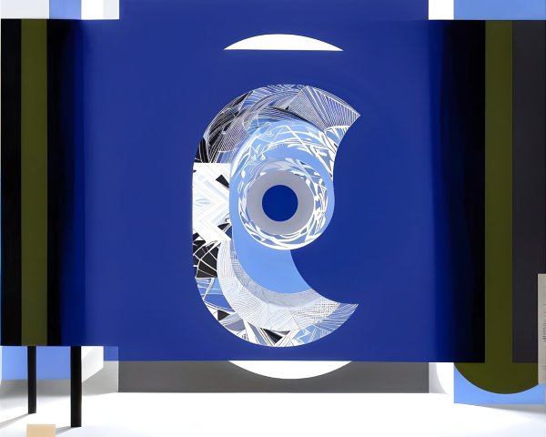 Abstract Composition of Geometric Shapes and Colors