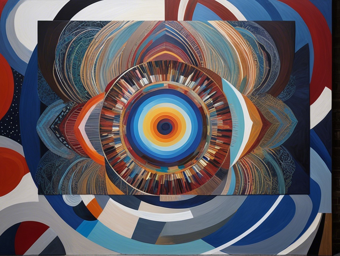 Abstract Painting with Vibrant Circular Patterns