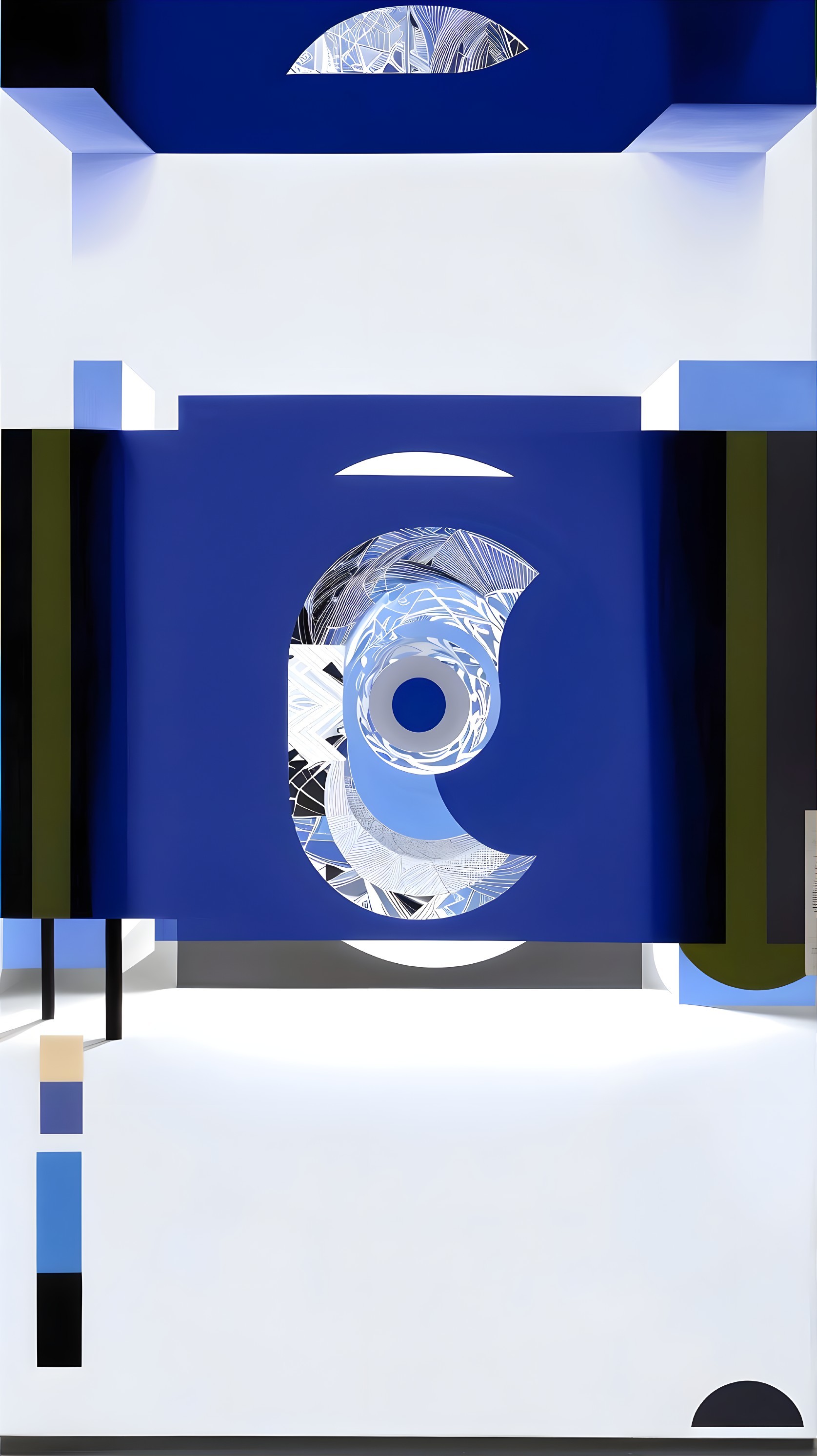 Abstract Composition of Geometric Shapes and Colors