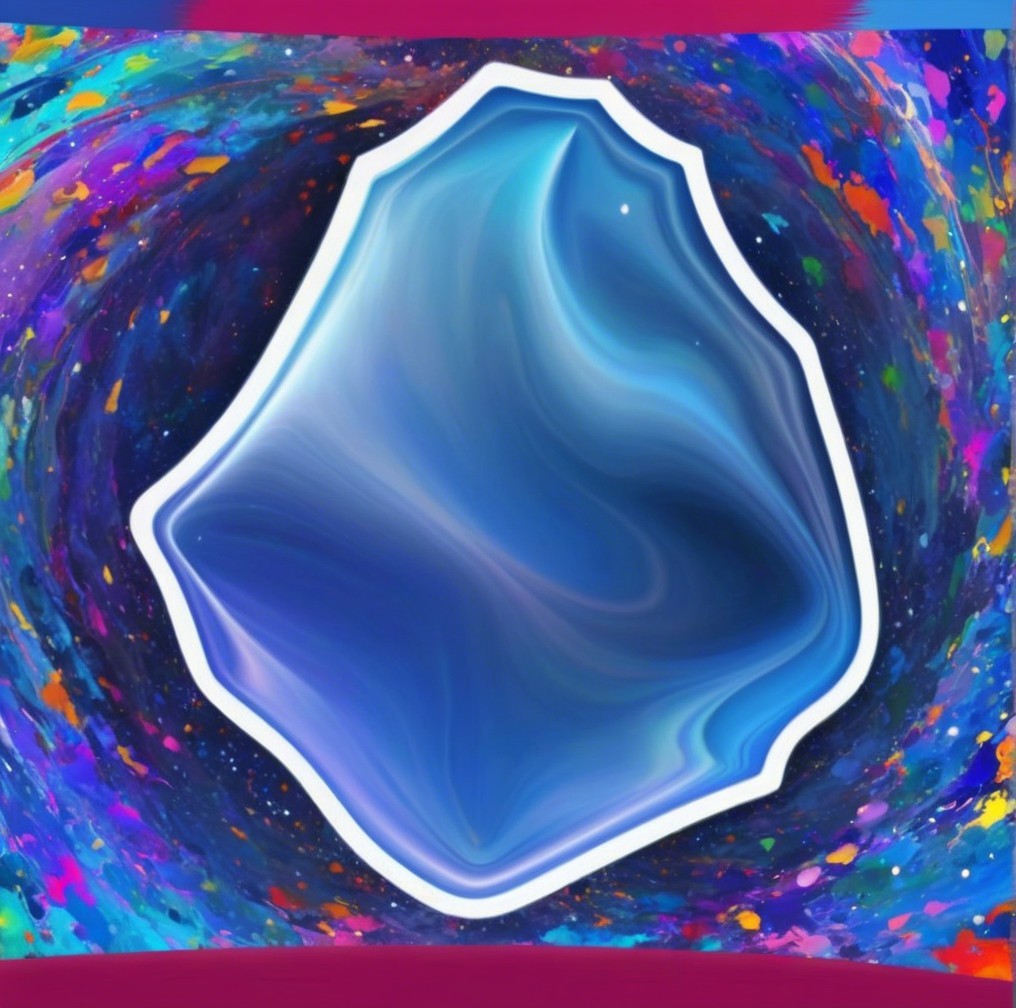 Abstract Blue Wave Design with Cosmic Background