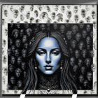 Portrait of a Woman Surrounded by Monochromatic Faces
