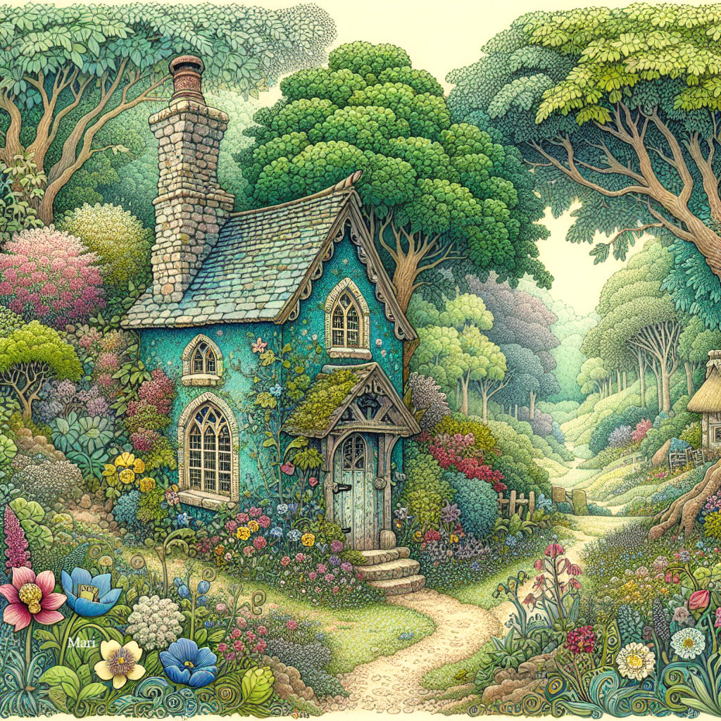 Fairytale Cottage in a Vibrant Forest Setting