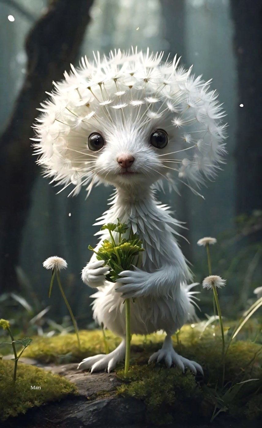 Whimsical Creature in a Magical Forest Setting