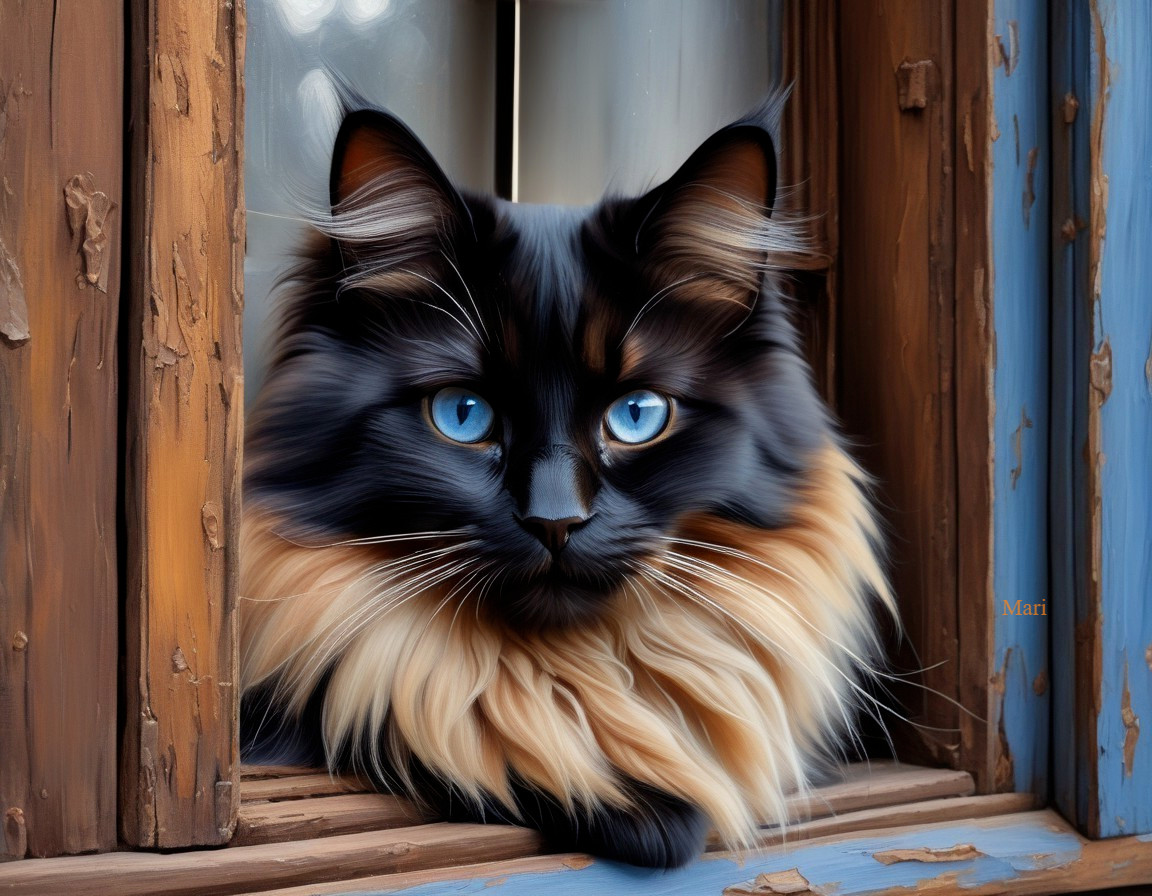 Beautiful  fluffy cat,