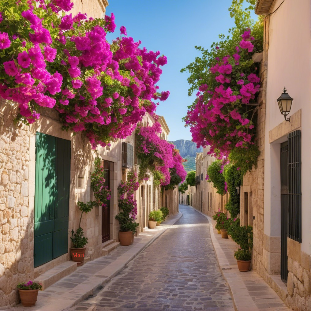 Charming Cobblestone Street in a Picturesque Village