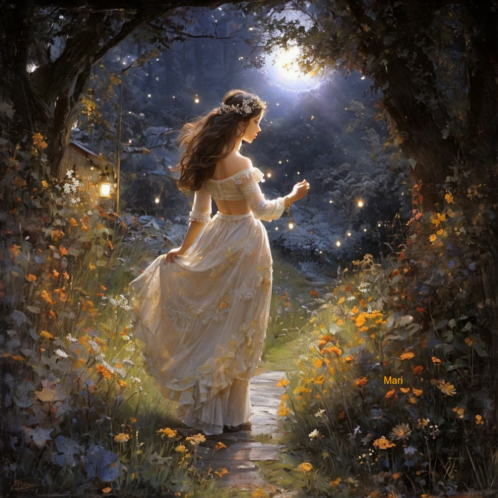 Woman in White Dress Walking on Forest Path