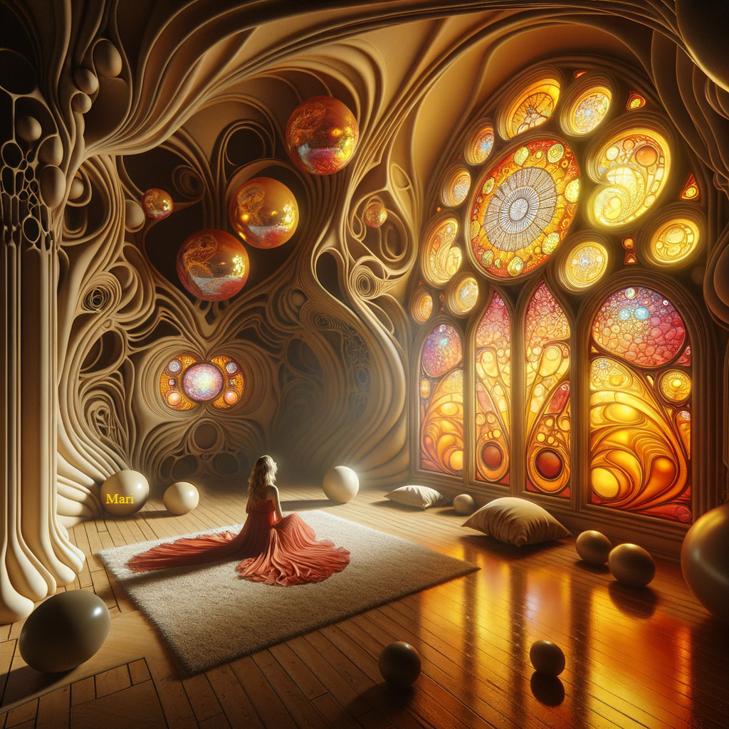 Serene Figure in a Vibrant, Ethereal Space