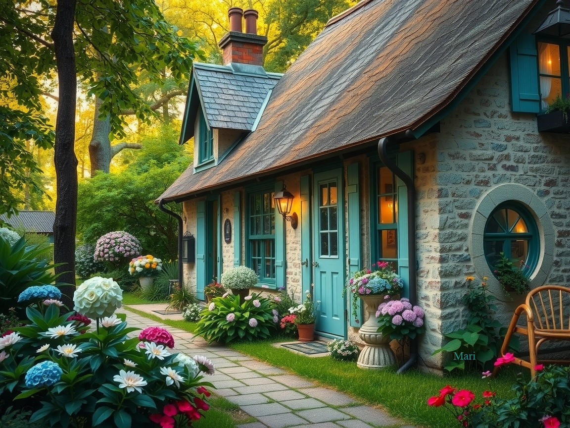 Charming Cottage in a Lush Garden Setting