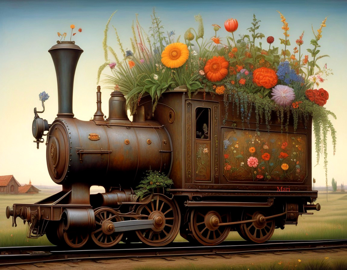 Floral Express Through Countryside