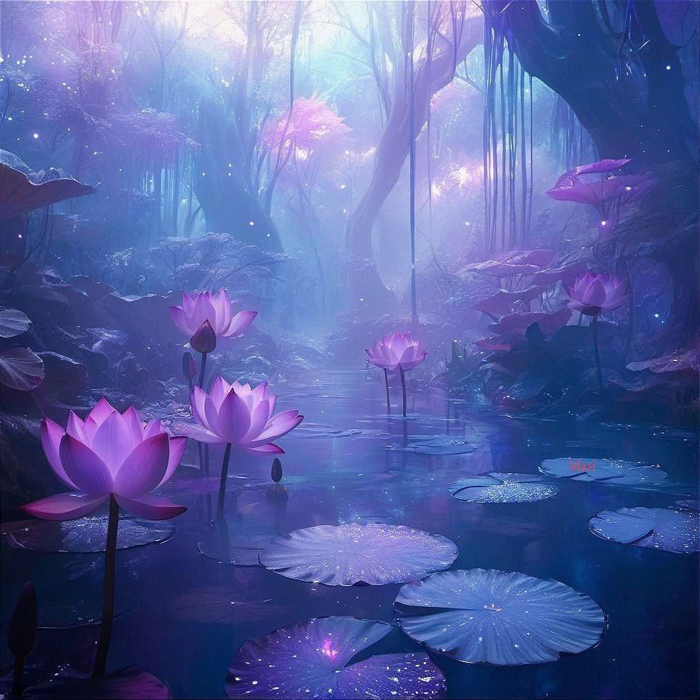 Ethereal Landscape with Tranquil Waters and Mist