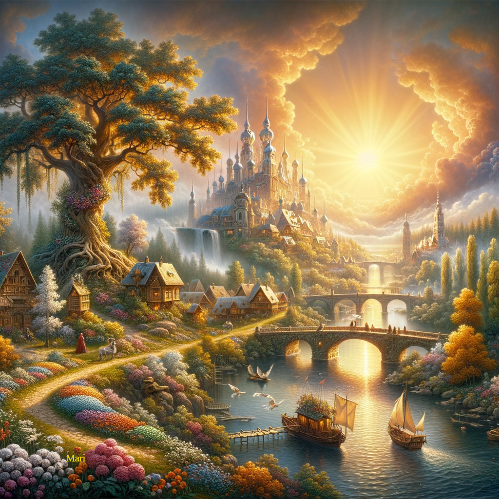 Majestic Castle in a Vibrant Fantasy Landscape