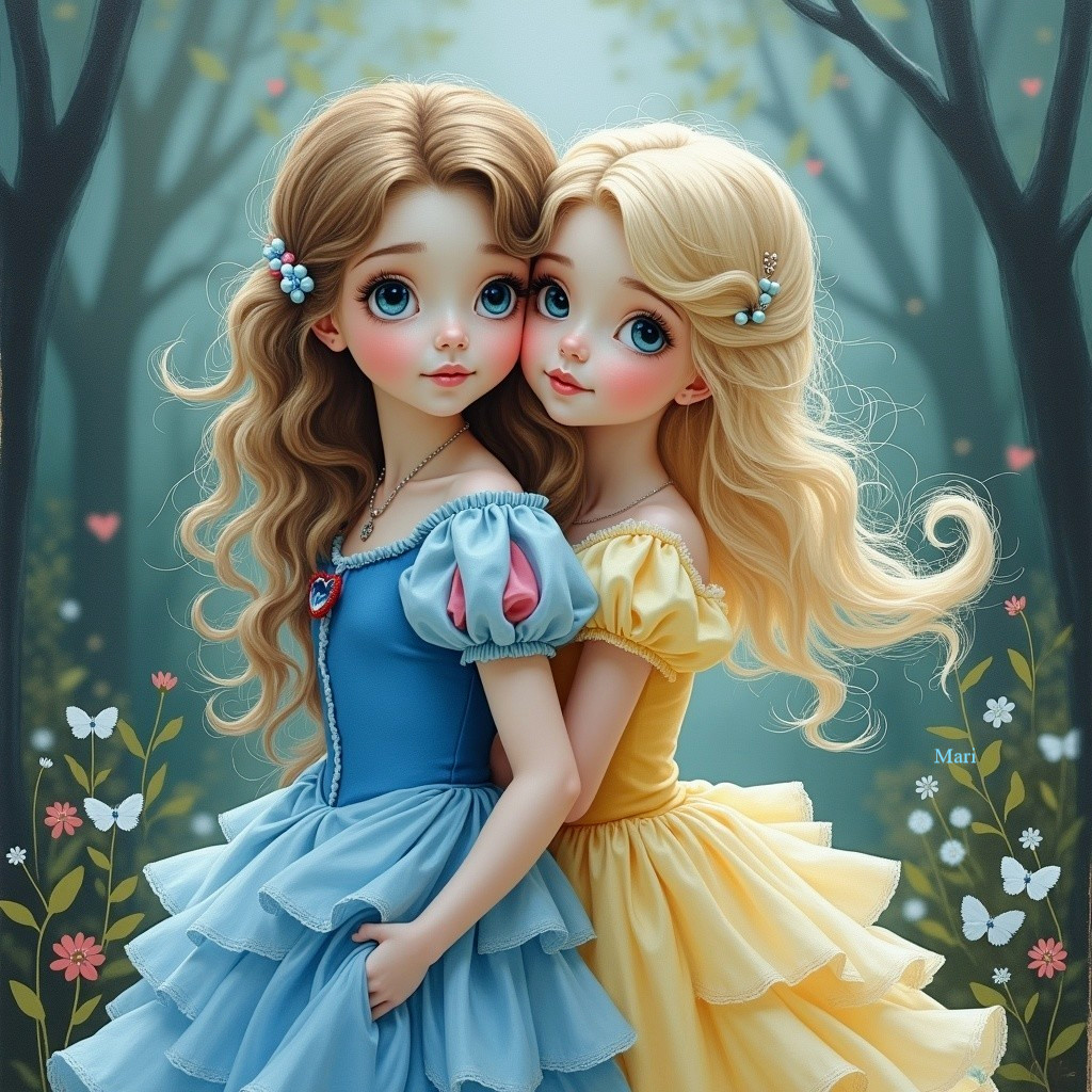 Enchanting Dolls in a Whimsical Forest Setting