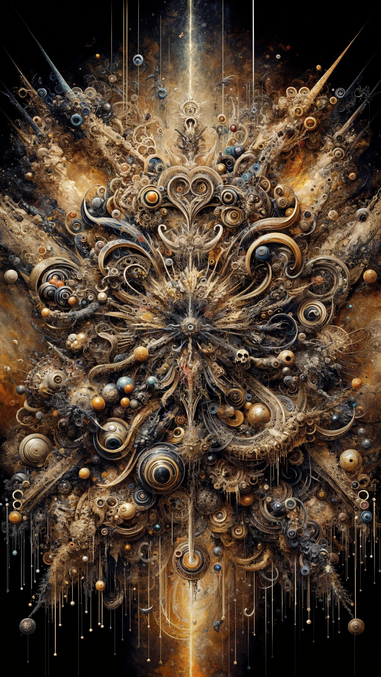 Abstract Design with Swirling Patterns and Cosmic Colors