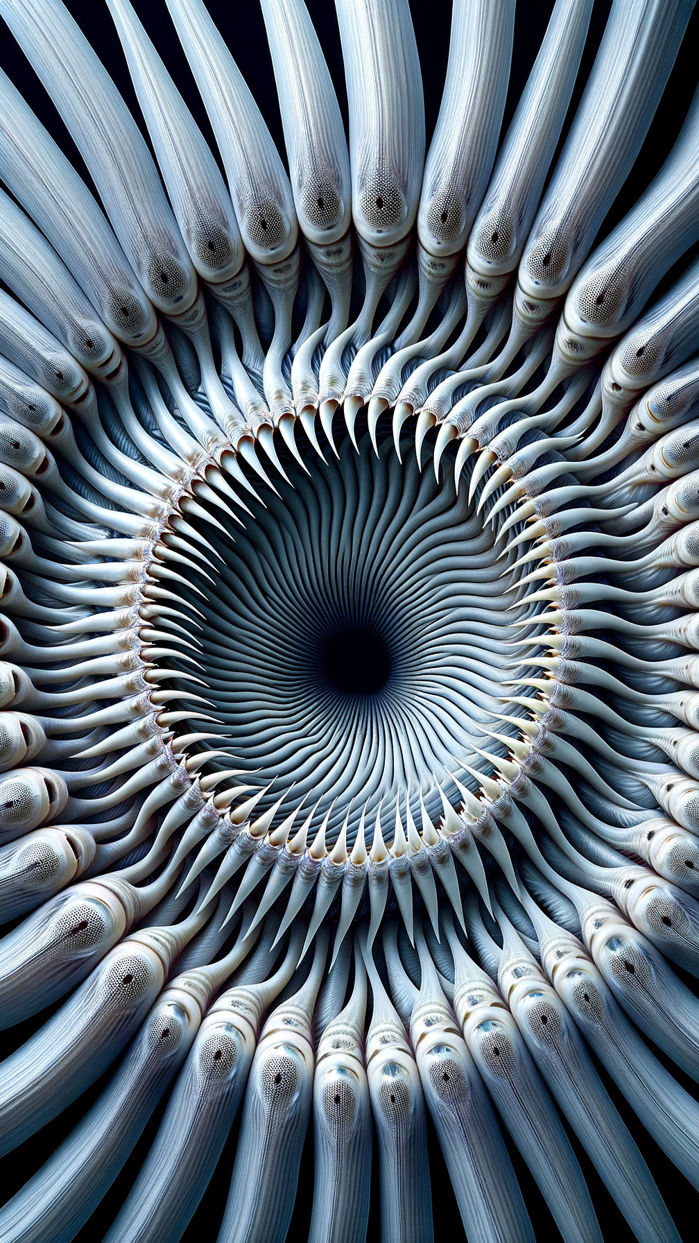 Abstract Design with Central Vortex and Flowing Tendrils