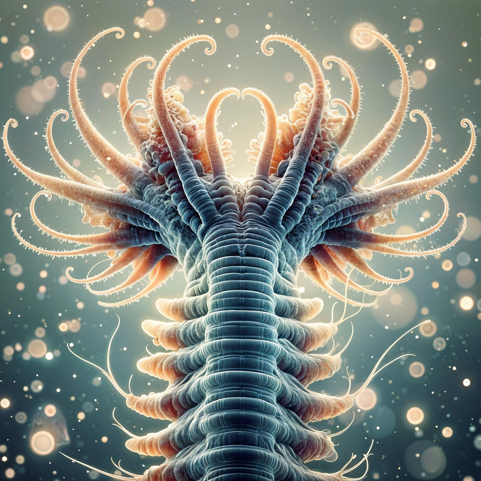 Intricate Representation of a Marine Organism with Tentacles