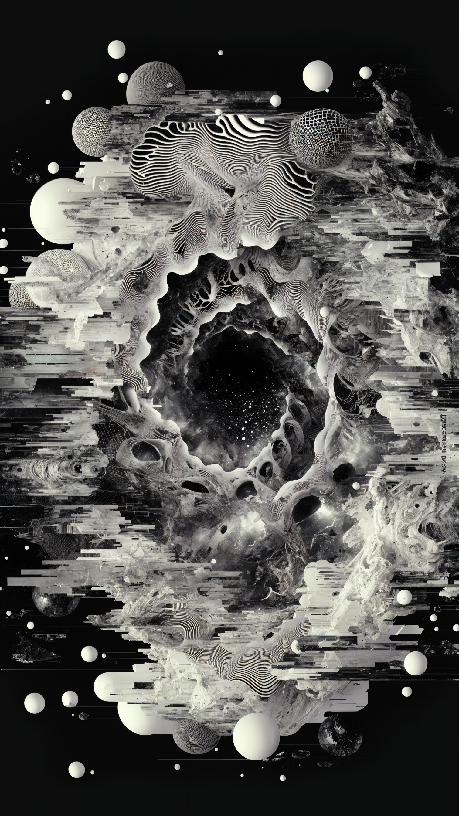 Abstract Cosmic Composition with Ethereal Textures