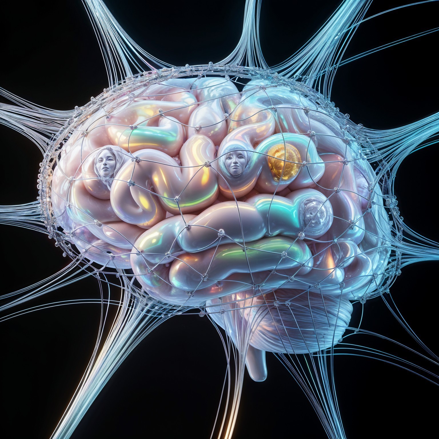 Translucent Brain with Luminous Neural Connections