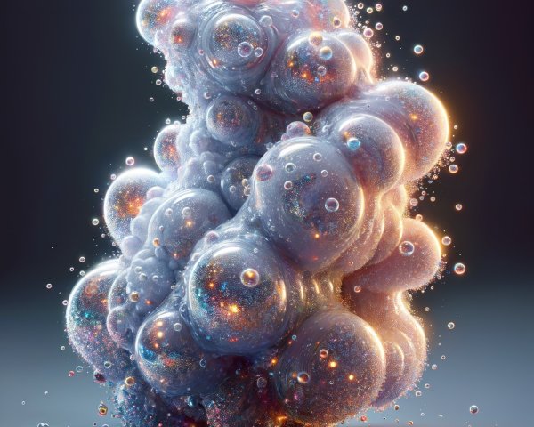 Abstract Cluster of Translucent Bubbles with Glow