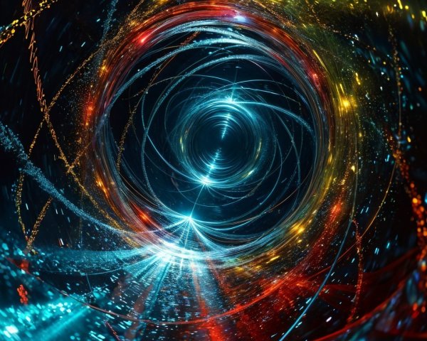 Vibrant Spiral of Colors and Light Trails