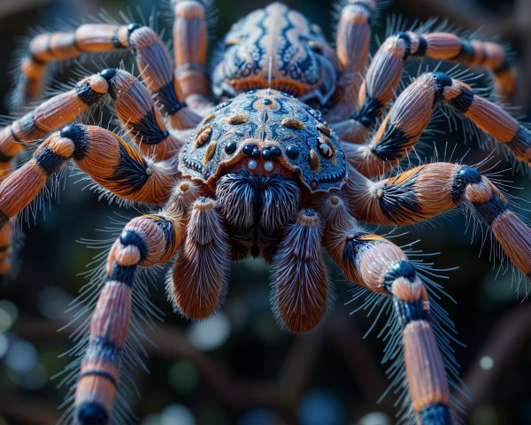 Close-Up of a Vibrant Spider with Intricate Patterns