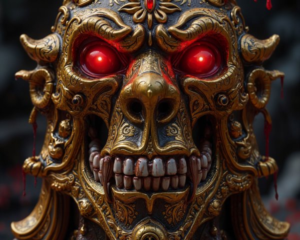 Intricately Designed Mask with Mythical Elements