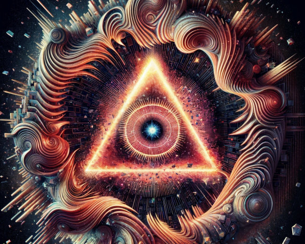 Cosmic Design with Luminous Triangle and Patterns