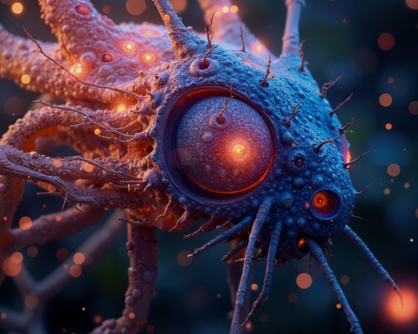 Surreal Bioluminescent Creature in Shimmering Background