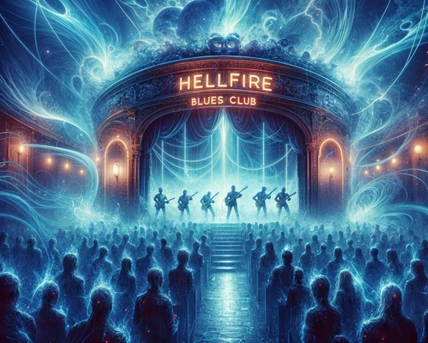 Vibrant Stage Scene at Hellfire Blues Club