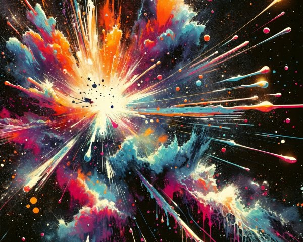 Vibrant Cosmic Color Explosion on Dark Background
