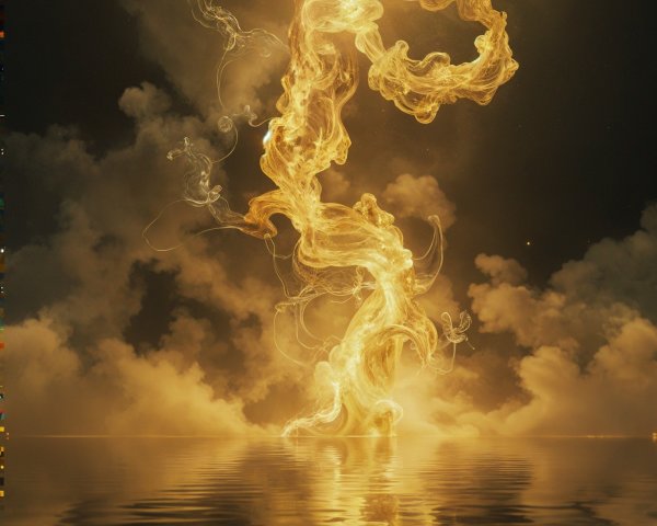 Golden Swirls and Wisps Against Dark Backdrop