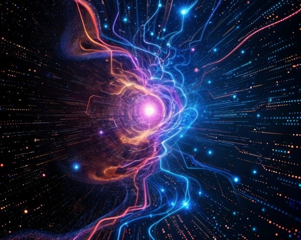 Vibrant Cosmic Phenomenon with Swirling Colors