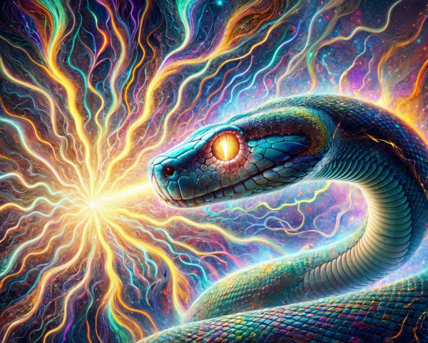 Enchanting Serpent Against a Cosmic Backdrop