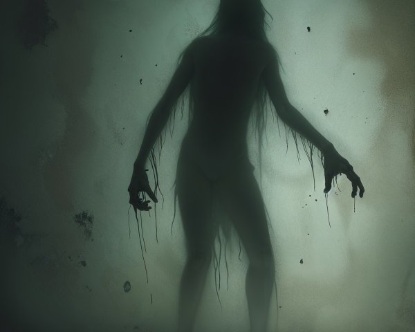 Eerie Silhouette Against Misty Backdrop with Tension