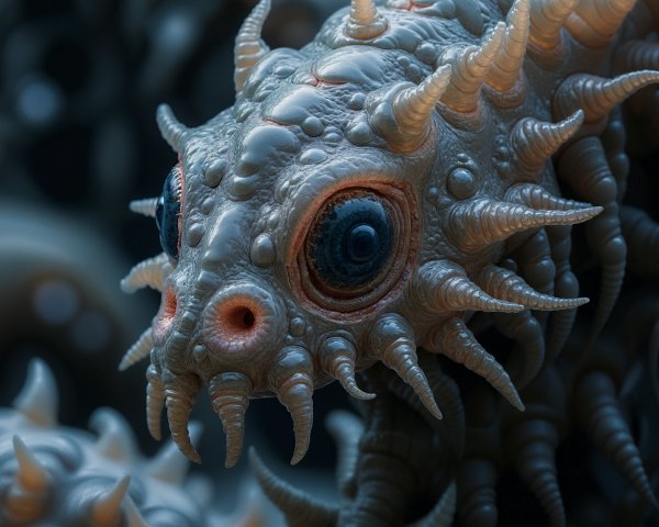 Close-up of a fantastical textured sea creature
