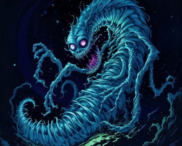 Surreal Luminous Creature in Cosmic Background