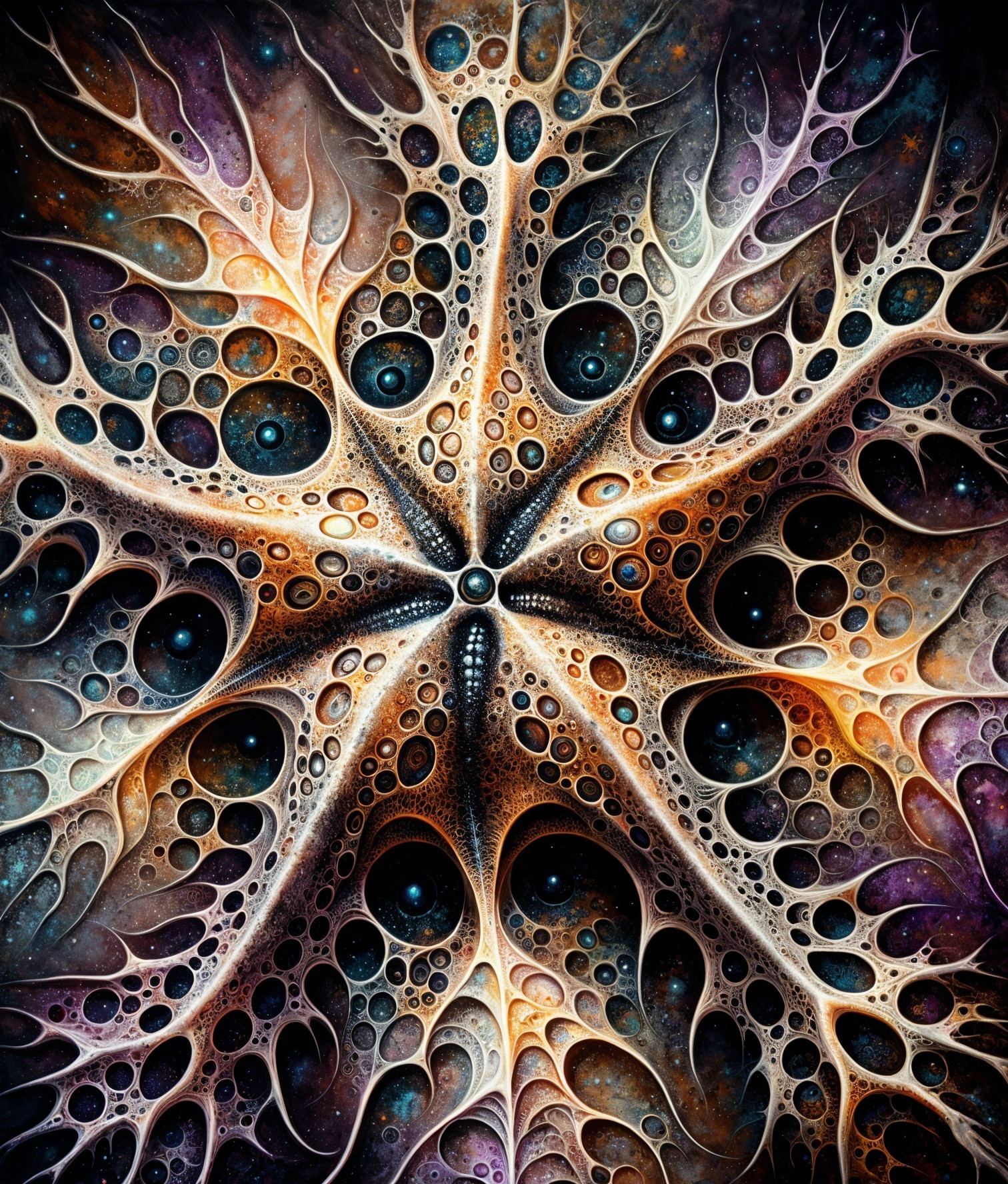 Abstract Celestial Design with Vibrant Cosmic Patterns