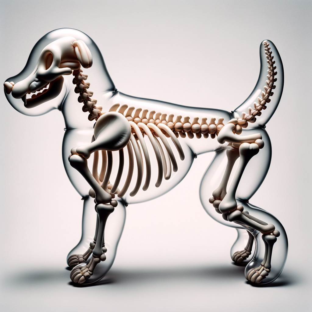 Translucent 3D Dog Sculpture Highlighting Anatomy
