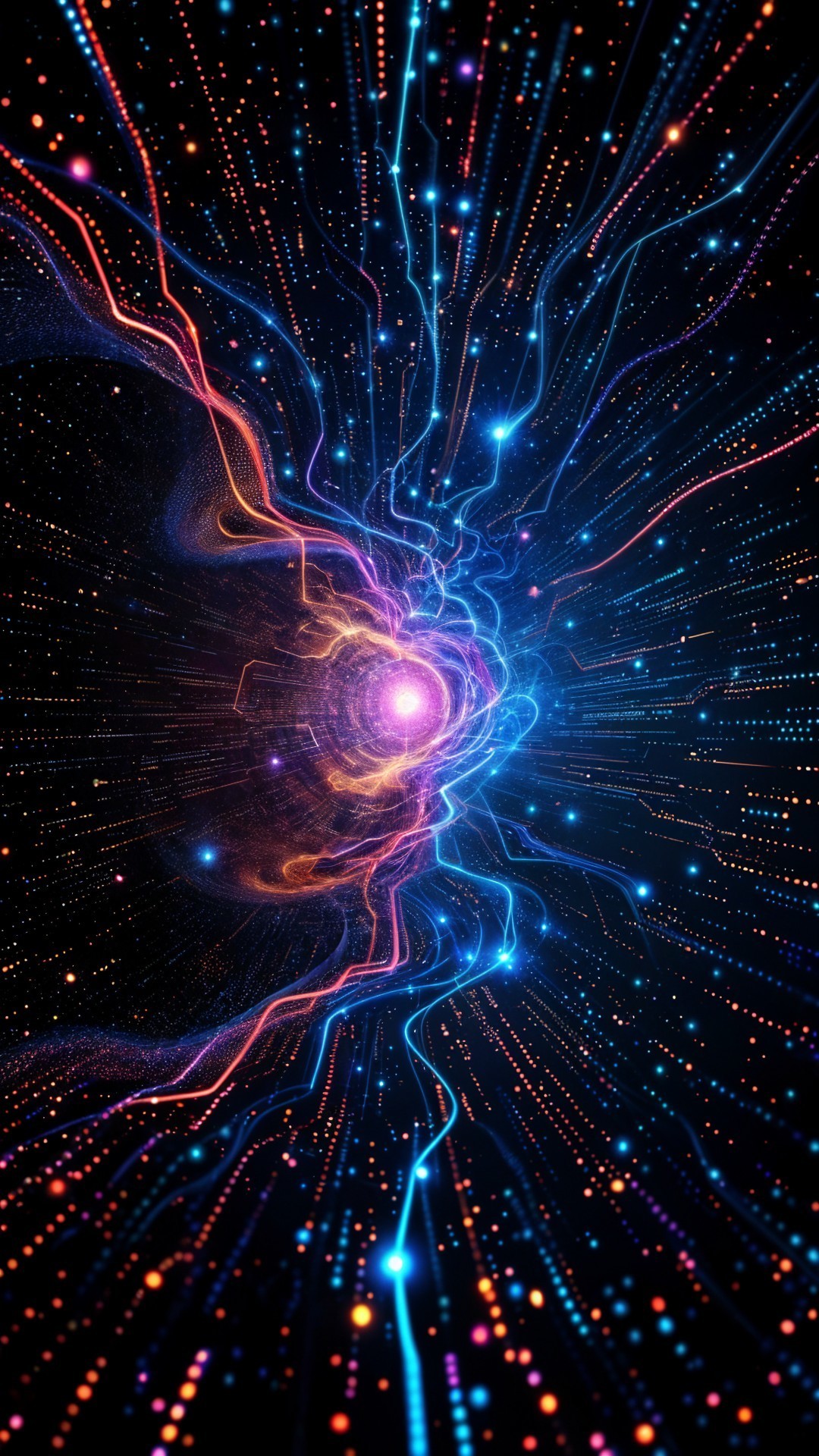 Vibrant Cosmic Phenomenon with Swirling Colors