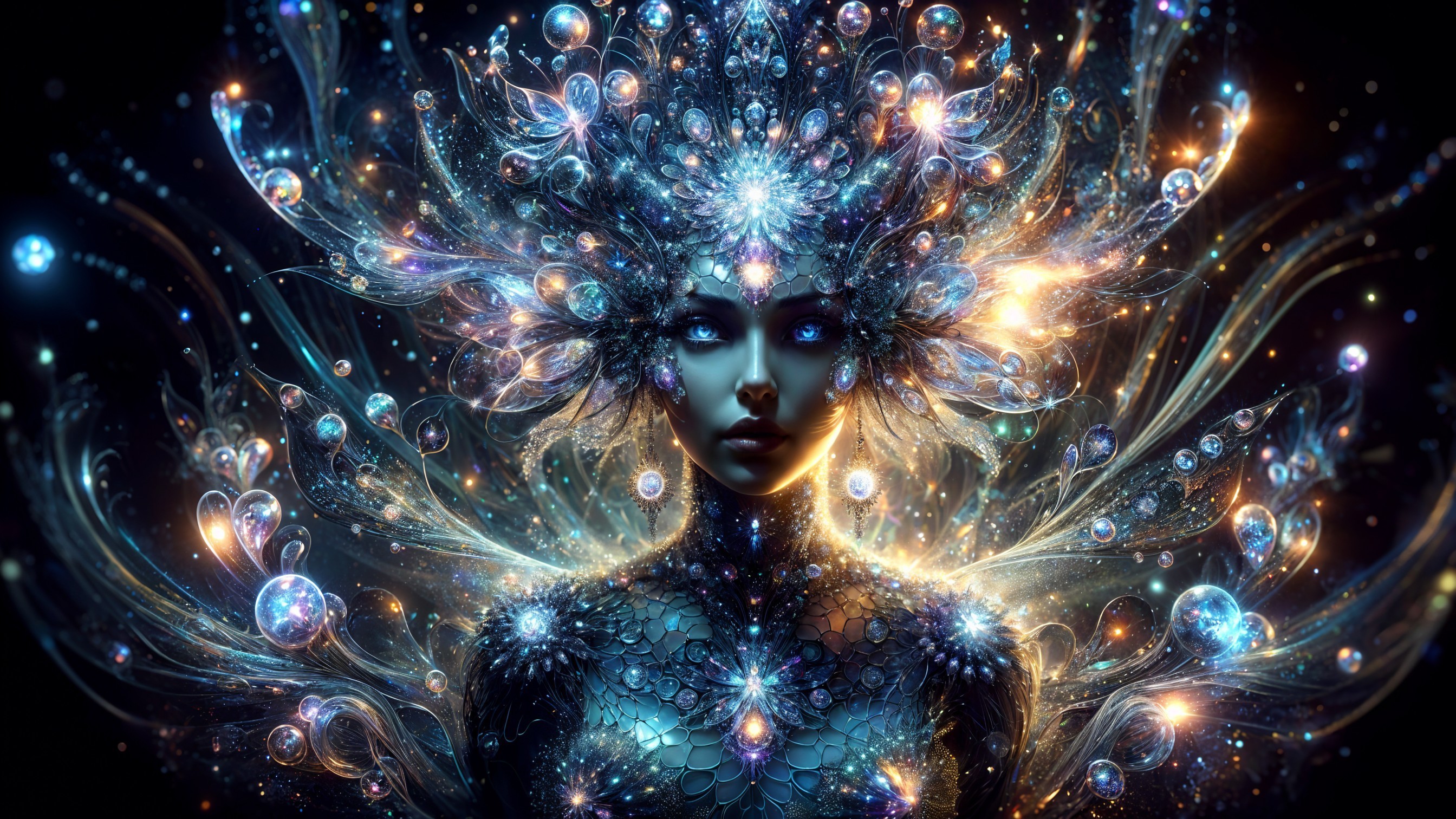 Intricate Luminescent Patterns in Mesmerizing Artwork