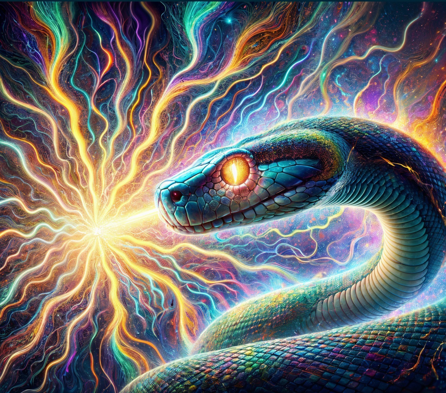 Enchanting Serpent Against a Cosmic Backdrop